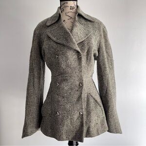 Thierry Mugler 90’s Grey Wool Cinched Blazer